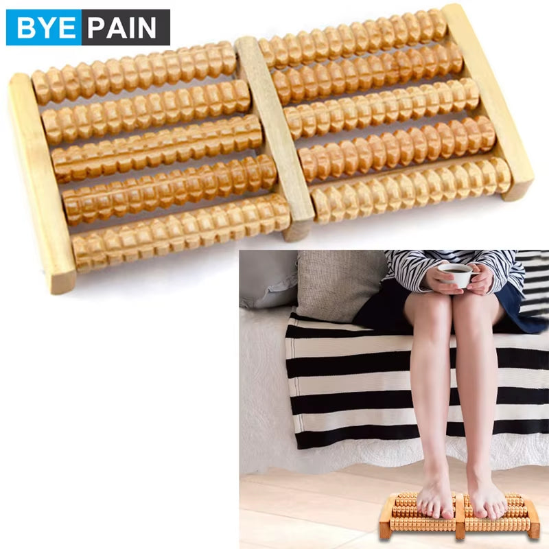 Wooden Foot Massager Roller Reflexology for Stress Fitness Health Care Feet Massager Colorful Massage Roller Pain Relief