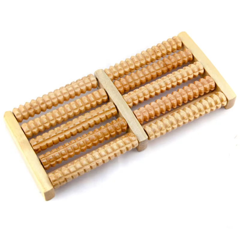 Masajeador de pies de madera y reflexología para estrés