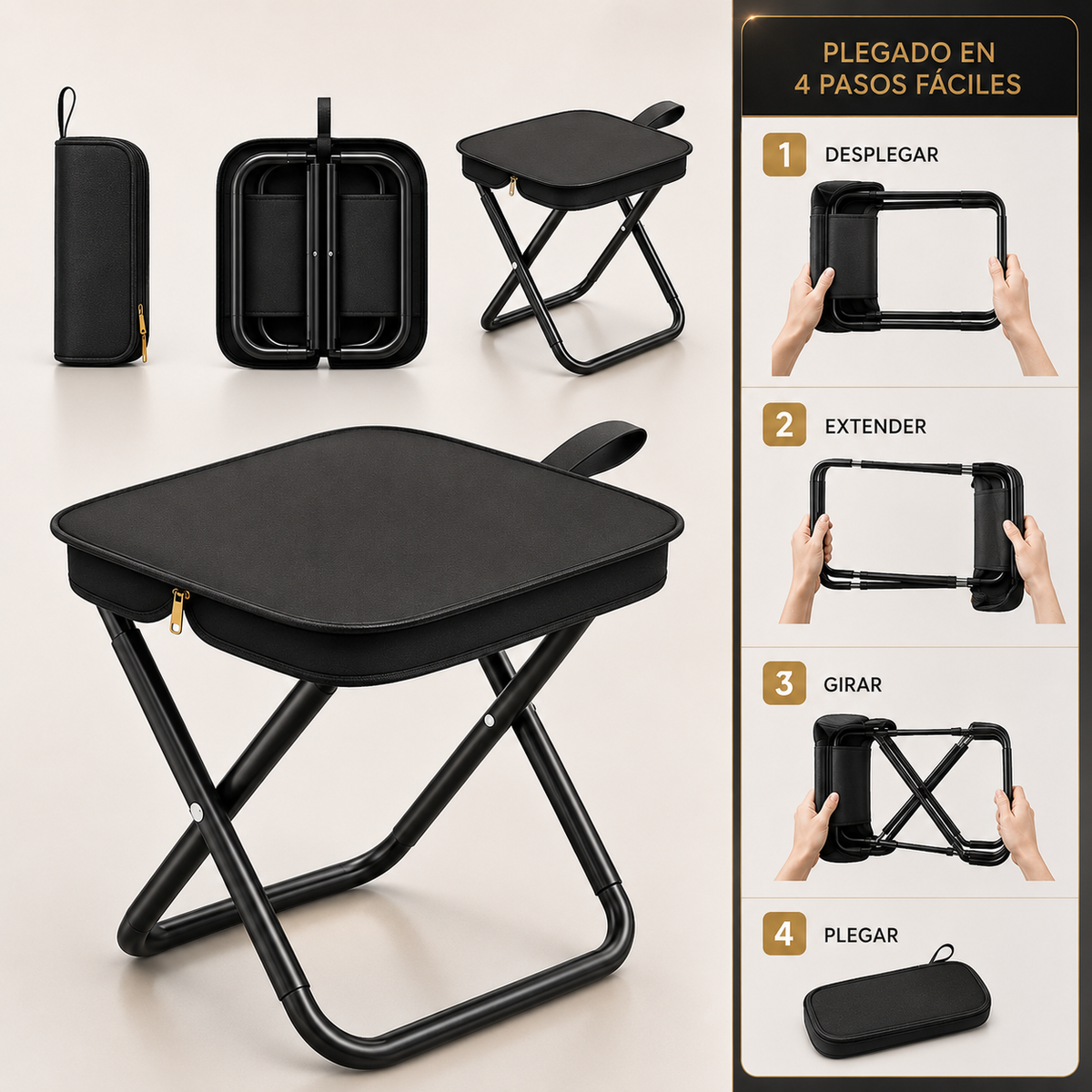 Taburete plegable portátil